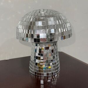 Silver Disco Mushroom Decor